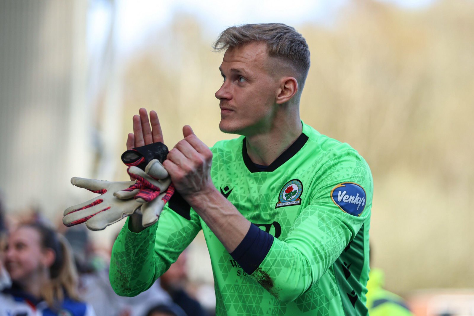 Balázs Tóth of Blackburn Rovers applauds the fans at Ewood Park