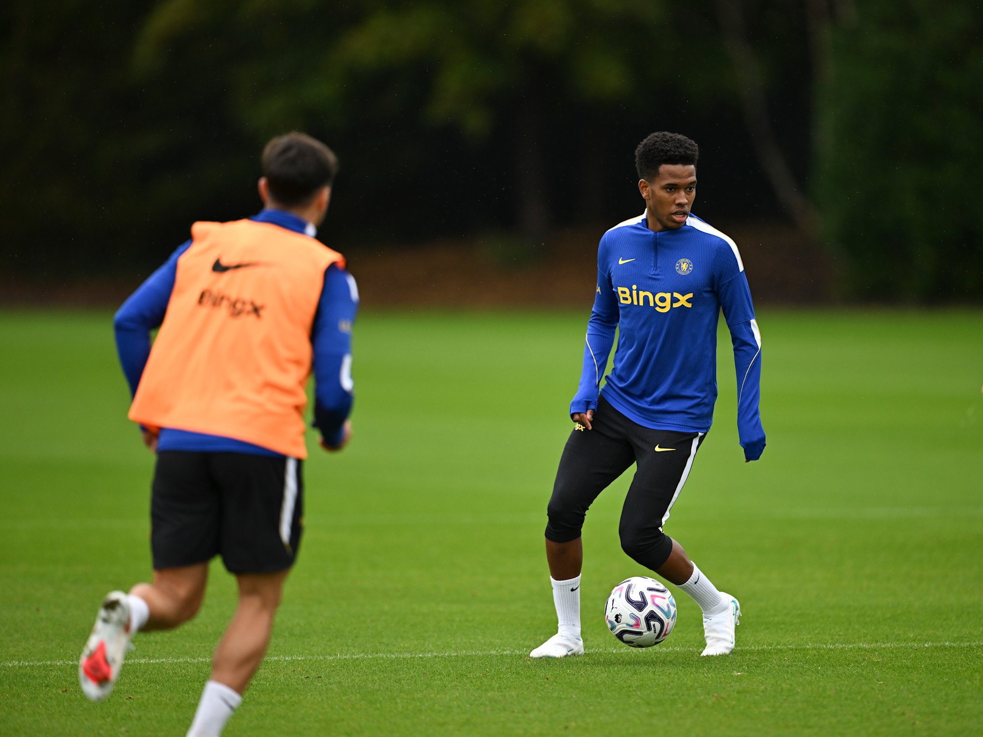 Estevao training for Chelsea