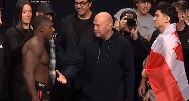 American MMA star Joaquin Buckley snubbed a handshake from UFC boss Dana White