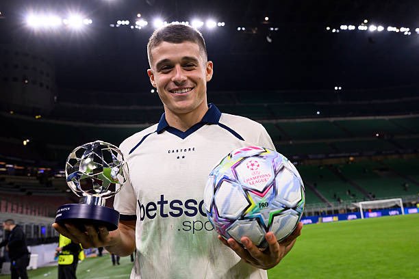 Club Brugge striker Nicolo Tresoldi after scoring hat-trick against Club Brugge