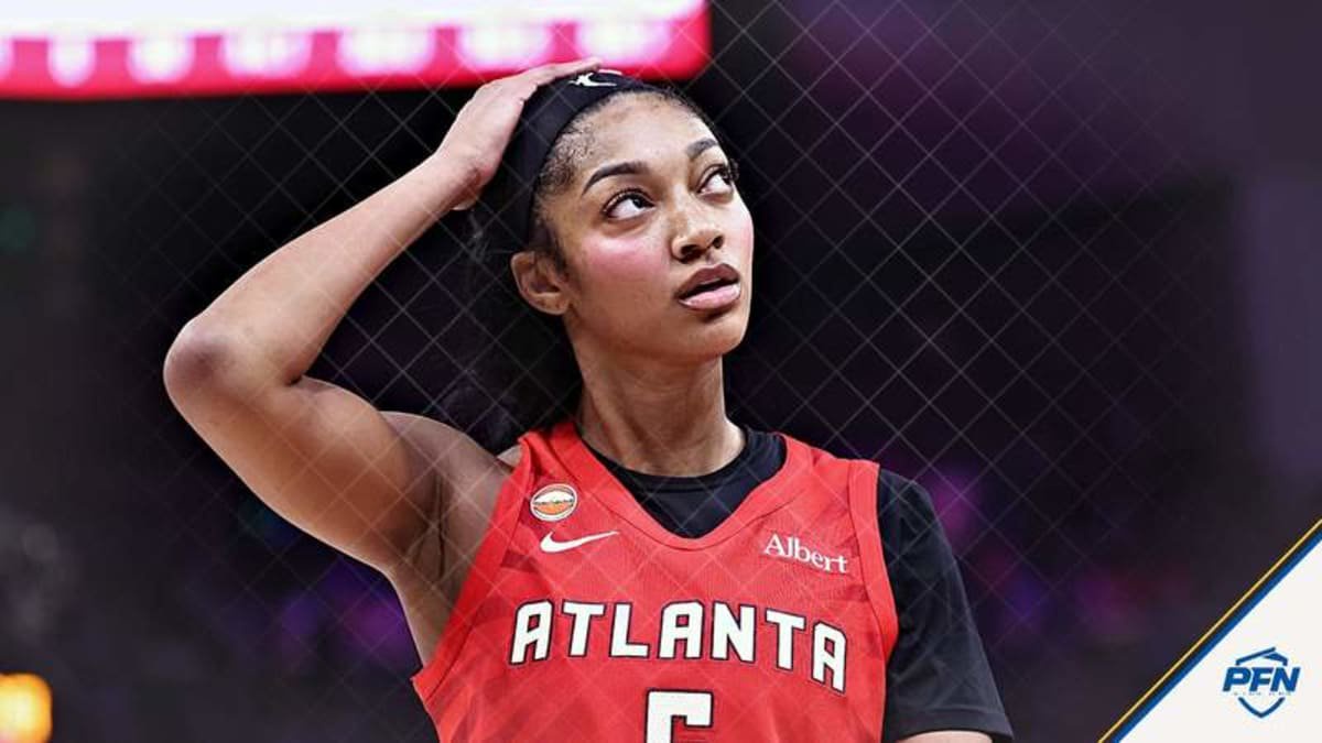 Oct 17, 2026; San Francisco, California, USA; Atlanta Dream forward Angel Reese (5) between plays against the Golden State Valkyries during the fourth quarter of game one of the 2026 WNBA Finals at Chase Center. © Kelley L Cox-Imagn Images