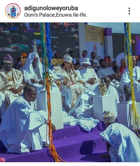 Adigun Olowe Yoruba Performs For Ooni Of Ife At The Olojo Festival