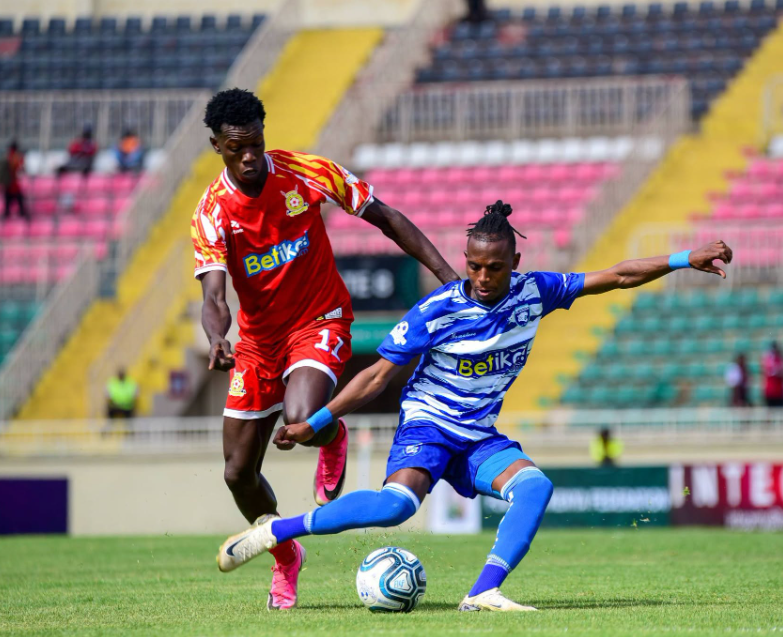 AFC Leopards winger James Kinyanjui in action against Police FC. PHOTO/https://www.facebook.com/afcleopardssc/photos