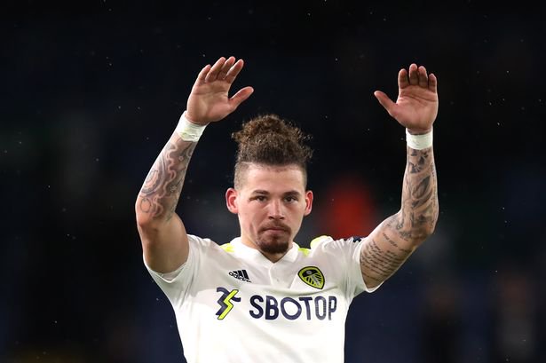 Kalvin Phillips acknowledges the Leeds fans at Elland Road