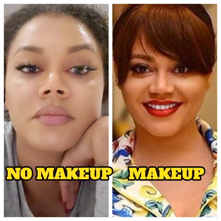 Pictures of Female celebrities with and without makeups (photos)