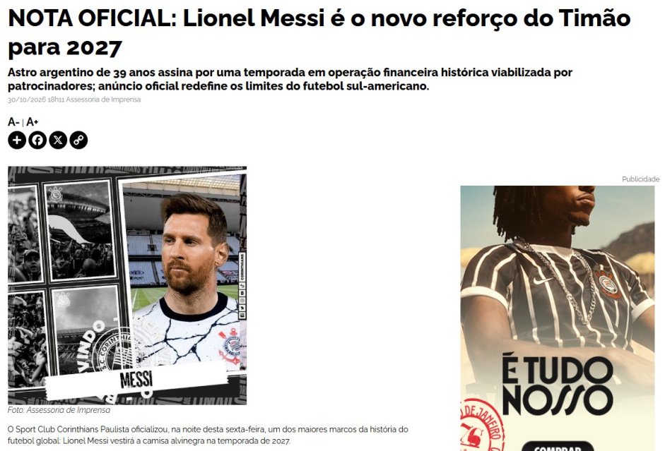 Site do Corinthians foi hackeado na madrugada deste sábado