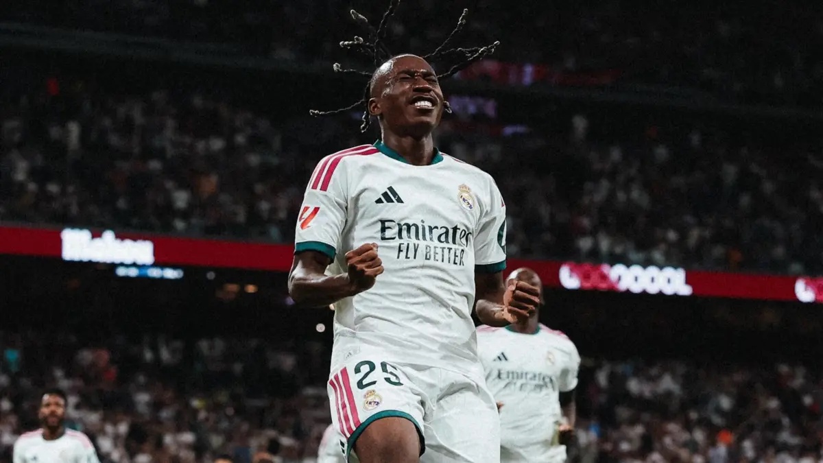 Yan Diomande emocionou-se ap￳s ter marcado o seu primeiro golo pelo Real Madrid