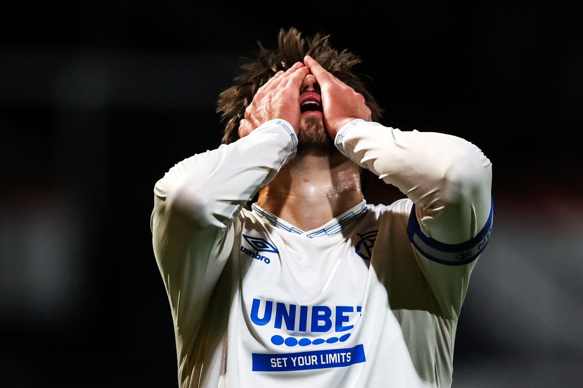 Dan Neil after missing a chance for Rangers