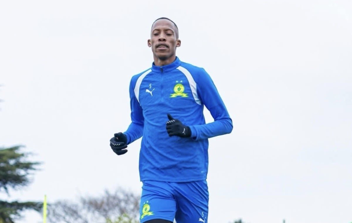 Divine Lunga during Mamelodi Sundowns training.