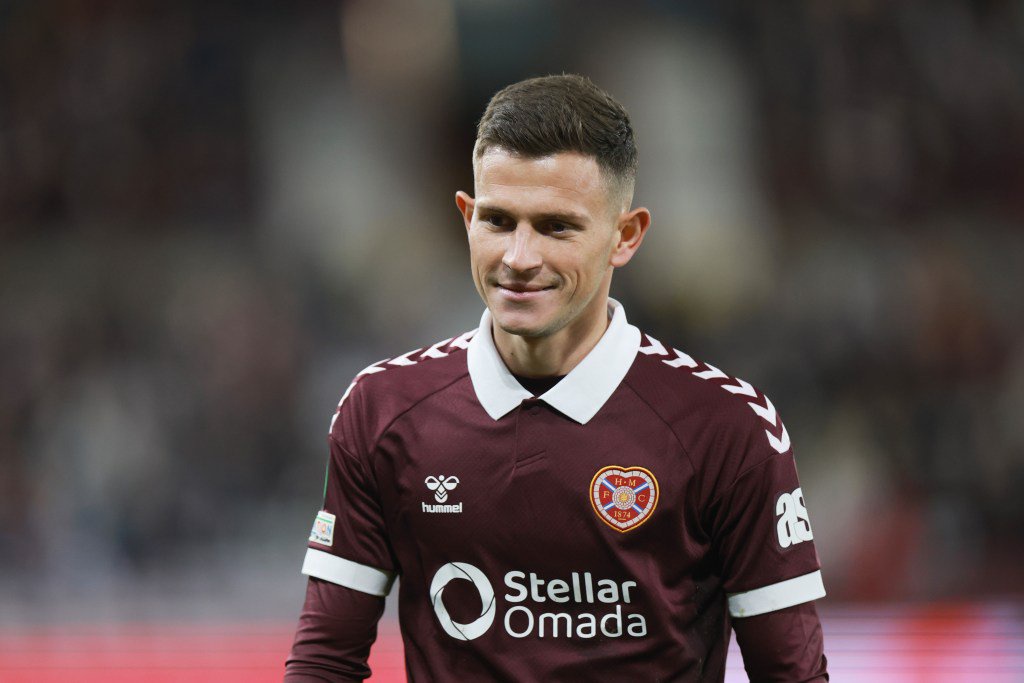 Sabah Kerjota of Heart of Midlothian during a match against FC Nordsjælland.