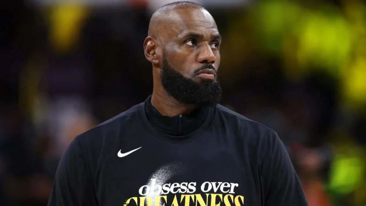 LOS ANGELES, CALIFORNIA – APRIL 18: LeBron James #23 of the Los Angeles Lakers Los Angeles Lakers prior to a Game One of the First Round of the NBA Western Conference Playoffs against the Houston Rockets at Crypto.com Arena on April 18, 2026 in Los Angeles, California. (Photo by Sean M. Haffey/Getty Images) ©Credit - Getty