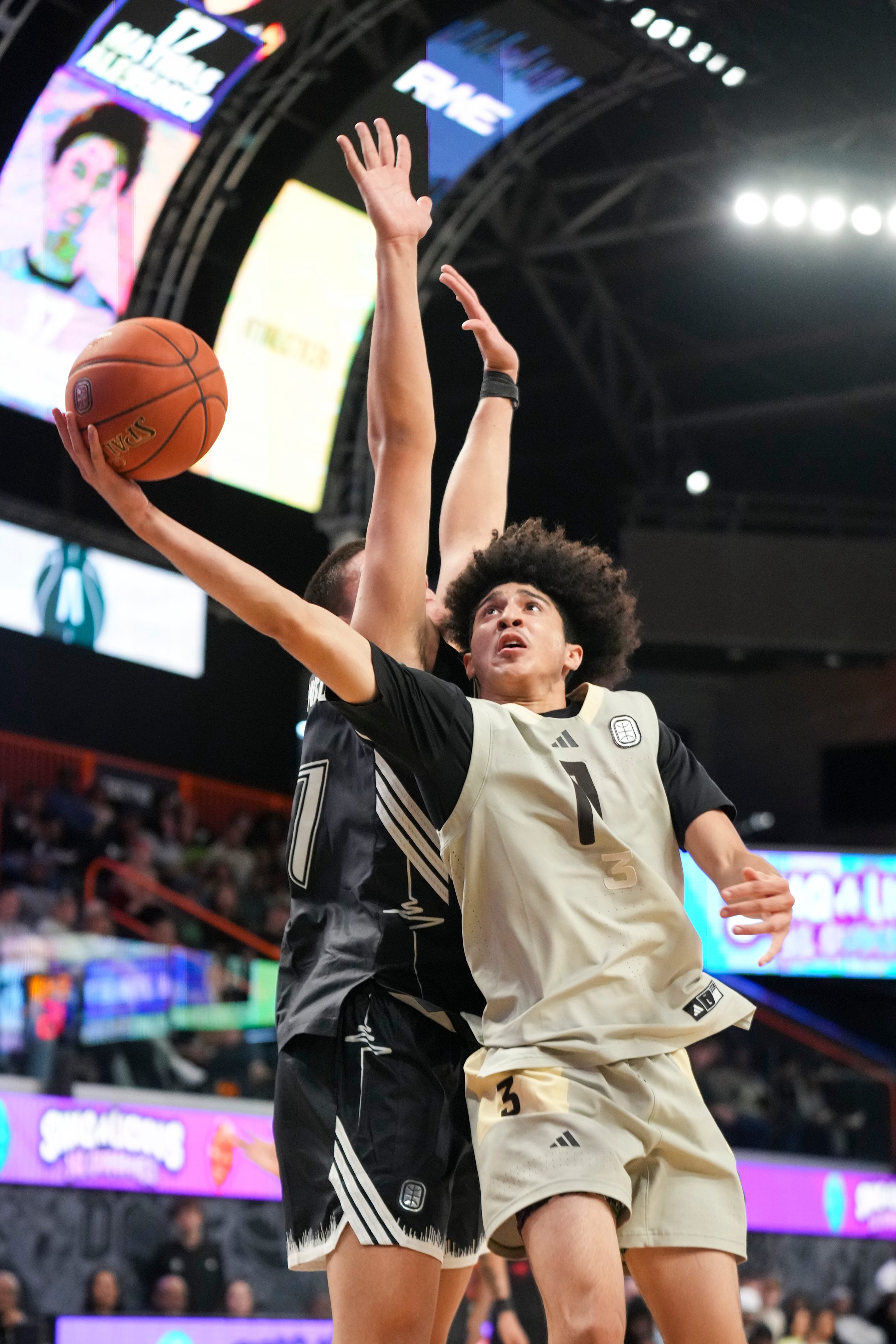 Cayden Daughtry #3 of Fear of God Athletics goes up for the layup during the OTE Playoffs on Friday, February 13, 2026 at OTE Arena in Atlanta, Georgia. (Photo by Matthew Grimes/Overtime)
