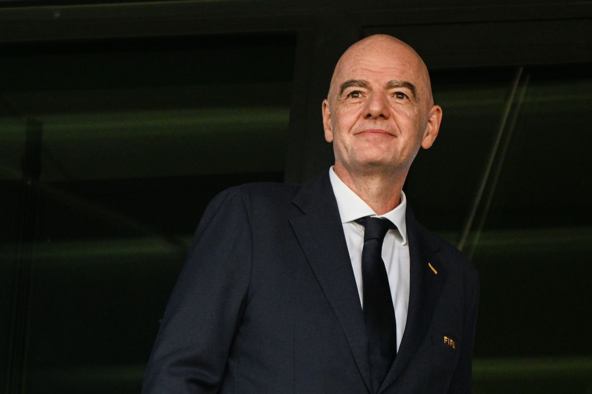 Gianni Infantino watches the Poland vs Argentina FIFA U-20 Women's World Cup first-round match. 