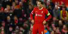 Virgil van Dijk looking dejected for Liverpool