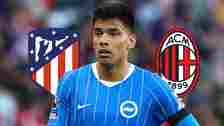 Brighton's Diego Gomez with Atletico Madrid, Milan badges