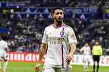 Said Benrahma of Lyon walks in the field during the Ligue 1 Uber Eats match between Olympique Lyonnais and Stade Brestois 29 at Groupama Stadium on...