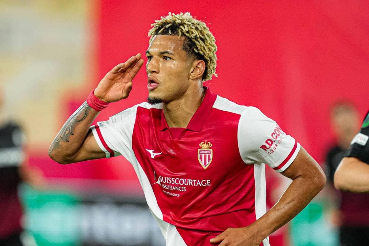 Paris Brunner, attaquant de l'AS Monaco.