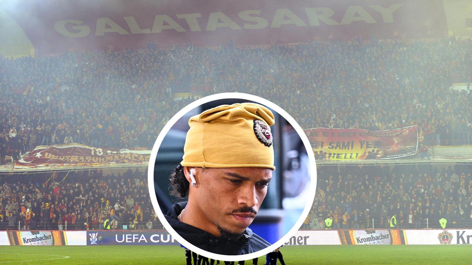Montage: Leroy Sane und das Stadion von Galatasaray Istanbul.