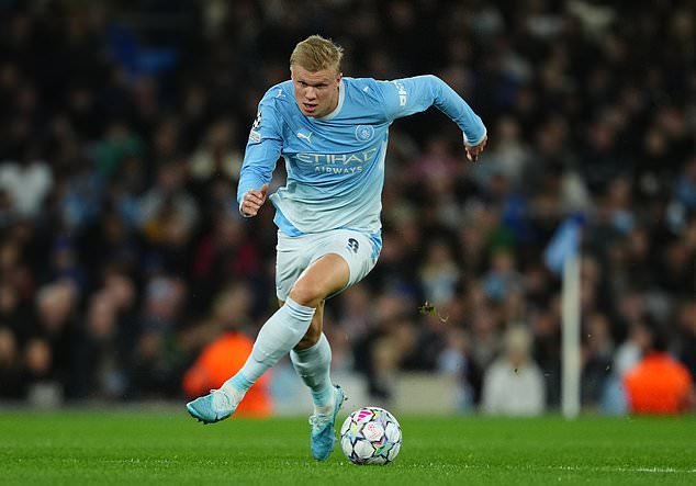 Erling Haaland scored twice for City to become the club´s record Champions League goalscorer (Martin Rickett/PA)