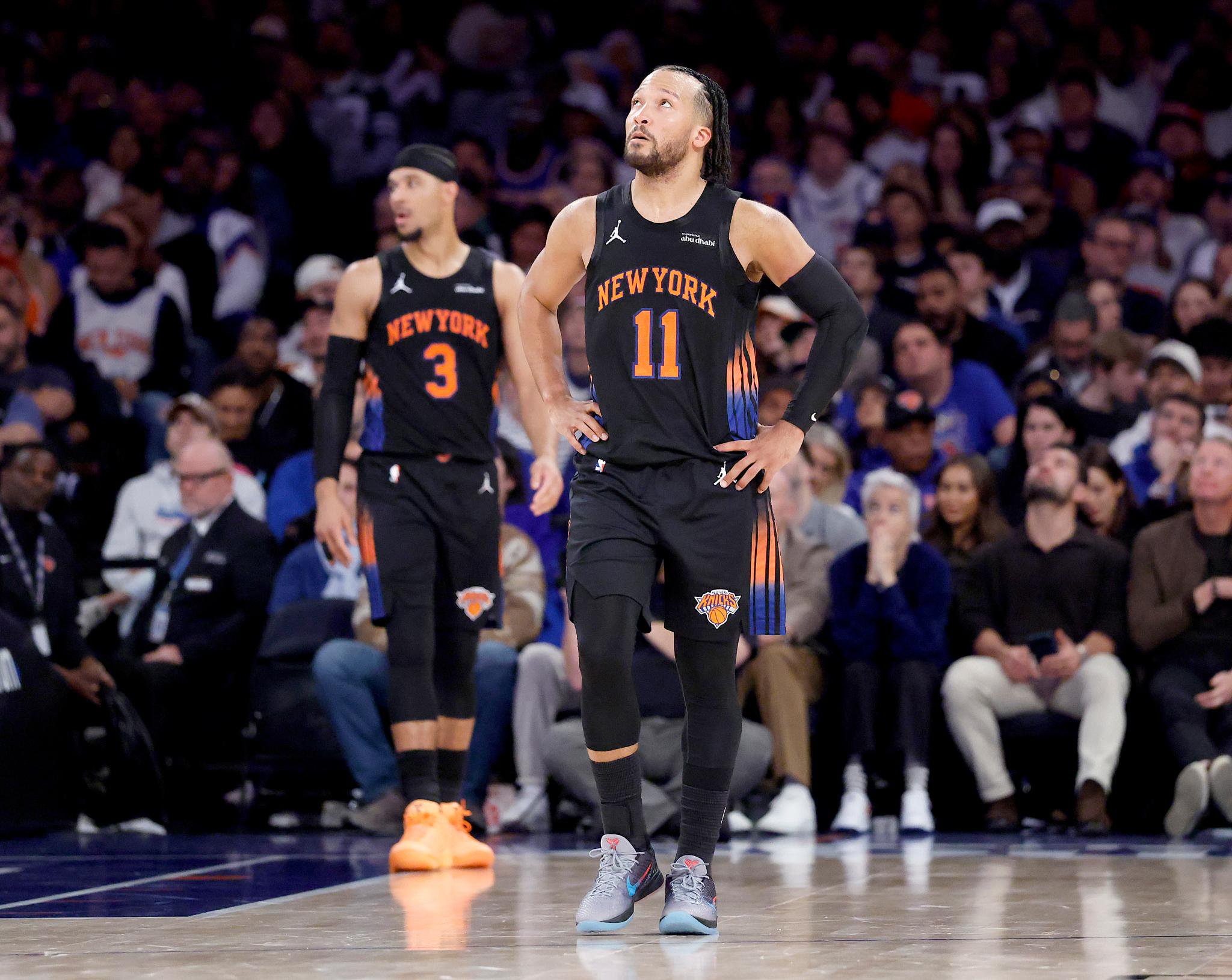 Jalen Brunson reacts during the Knicks' loss to the Magic.
