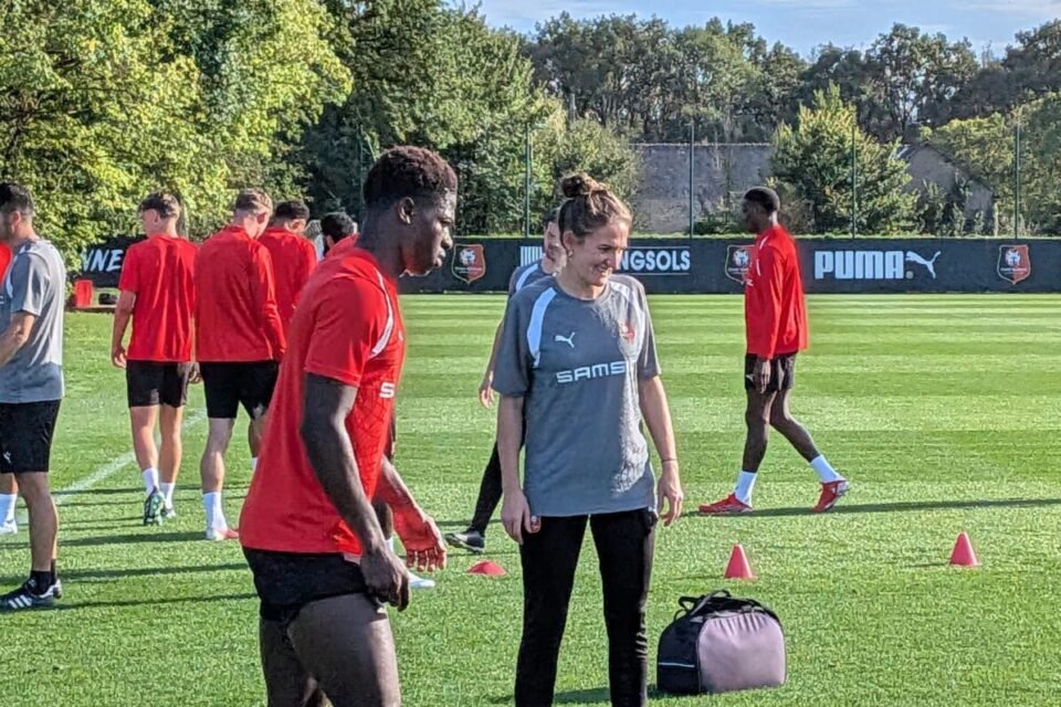 Mahamadou Nagida à l'entraînement du Stade Rennais