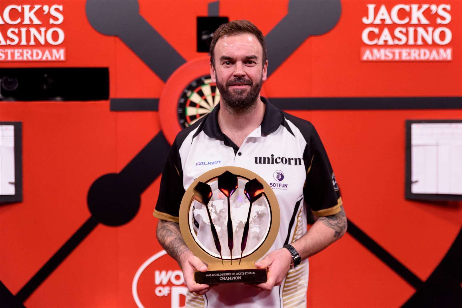 Kent-born darts star Ross Smith has been crowned European champion for the second time following a thrilling victory in Germany. Picture: PDC