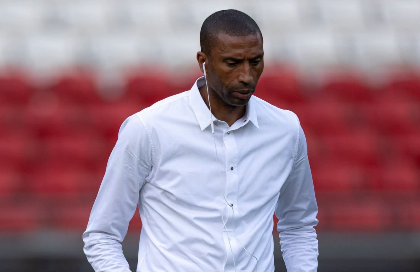 Orlando Pirates head coach Abdeslam Ouaddou during the club's pitch inspection