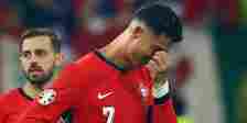 Portugal's Cristiano Ronaldo looks dejected