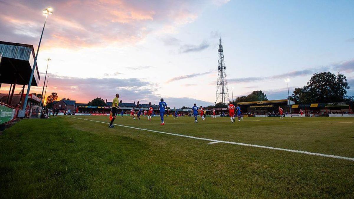 Moss Lane, Altrincham stages a pre-season night game against Manchester United Under-21s (31 July 2026)  