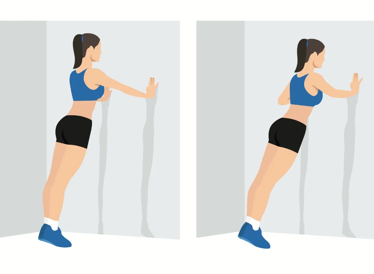illustration of a wall pushup