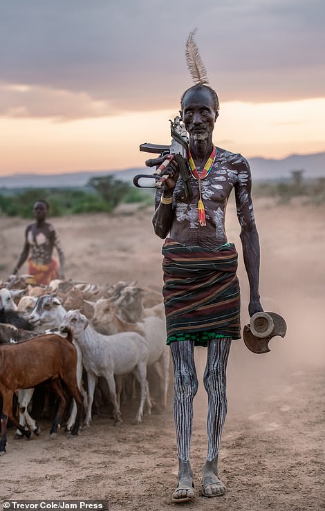Pictured: A Suri tribesman with a gun