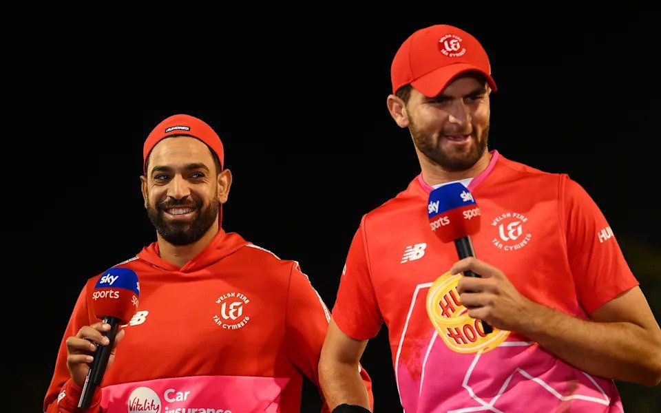 The Hundred, broadcast by Sky Sports, showcases international talent such as Haris Rauf (left) and Shaheen Afridi