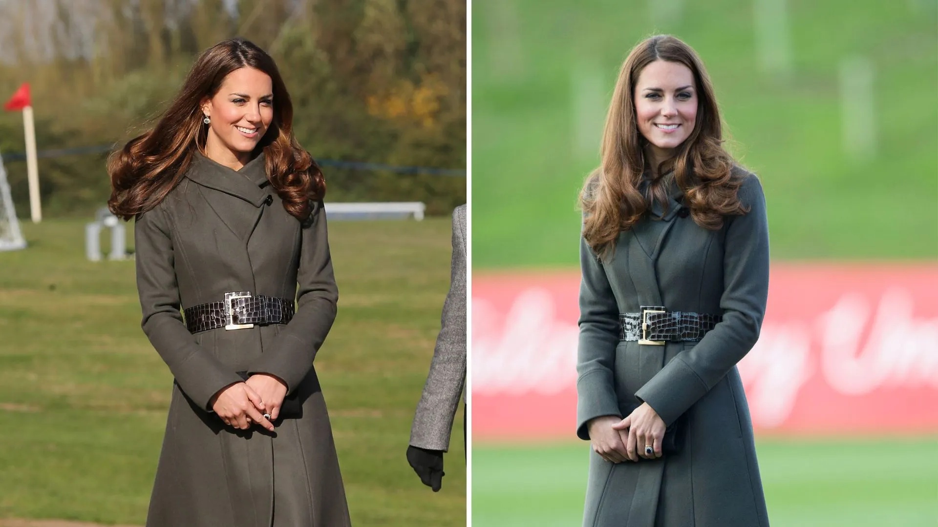 Kate Middleton's Chic Autumn Style with Knee High Boots and Olive Green Coat