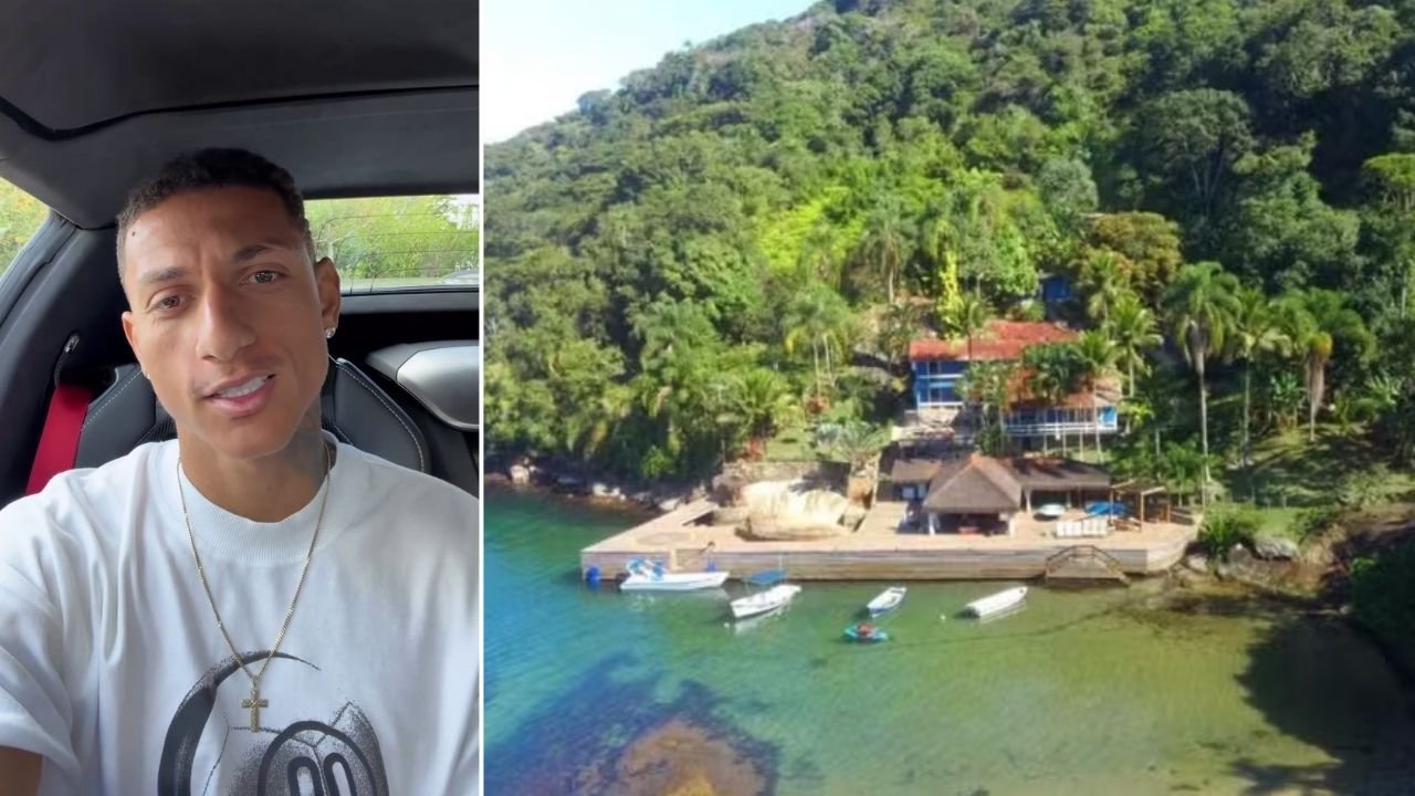 O atleta Richarlison e a mansão em Ilha Comprida, em Angra dos Reis (RJ) | Fotos: Reprodução