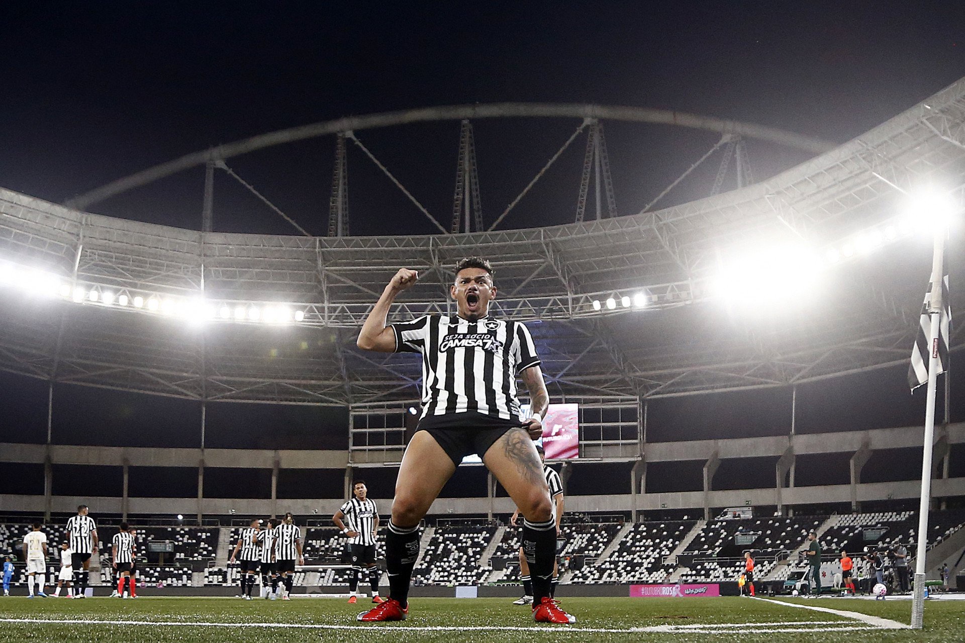 Tiquinho comemora gol marcado pelo Botafogo sobre a Chapecoense, no Nilton Santos - Vítor Silva / Botafogo