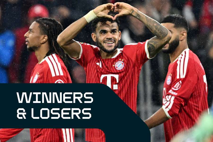 Luis Diaz (centre) starred for Bayern Munich