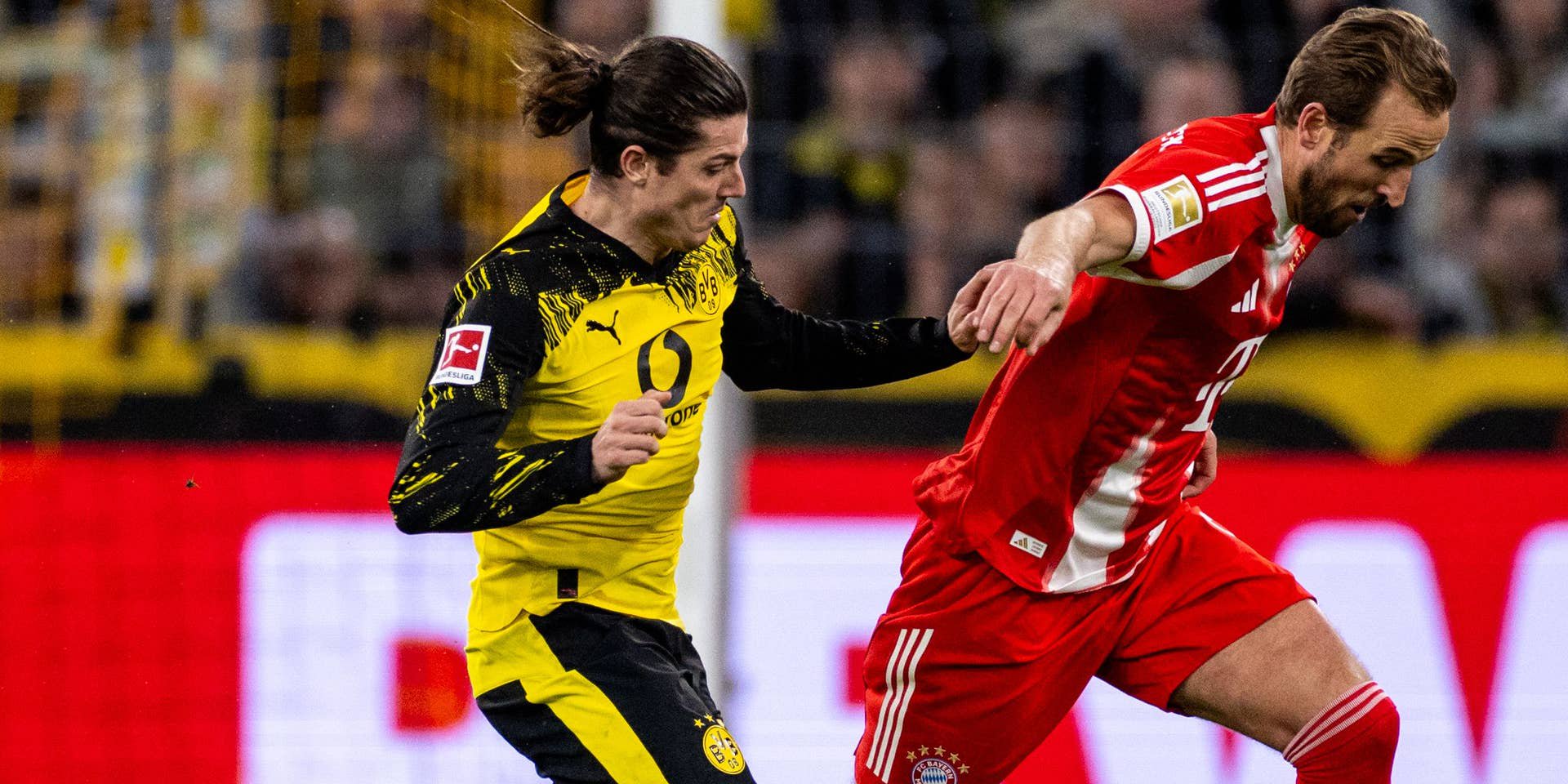 Marcel Sabitzer im Duell gegen Ballon-d'Or-Champion Harry Kane.