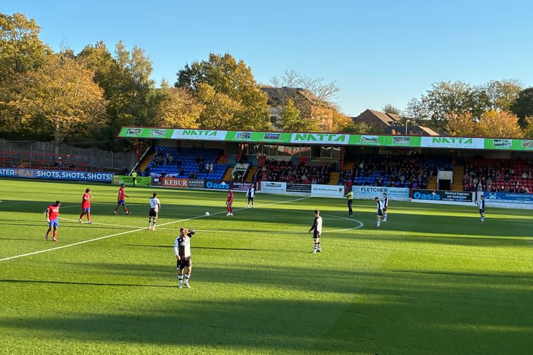 Action from Aldershot Town's National League game against Gateshead