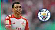 Bayern Munich attacker Jamal Musiala, Man City badge