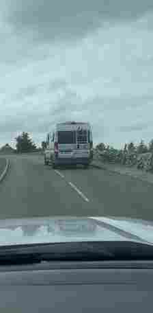 A tourist in a campervan was spotted driving on the wrong side of the road
