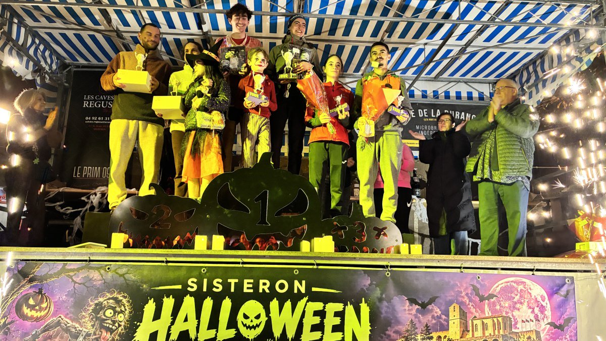 Le podium hommes et femmes mélangés du 5 km "anges".