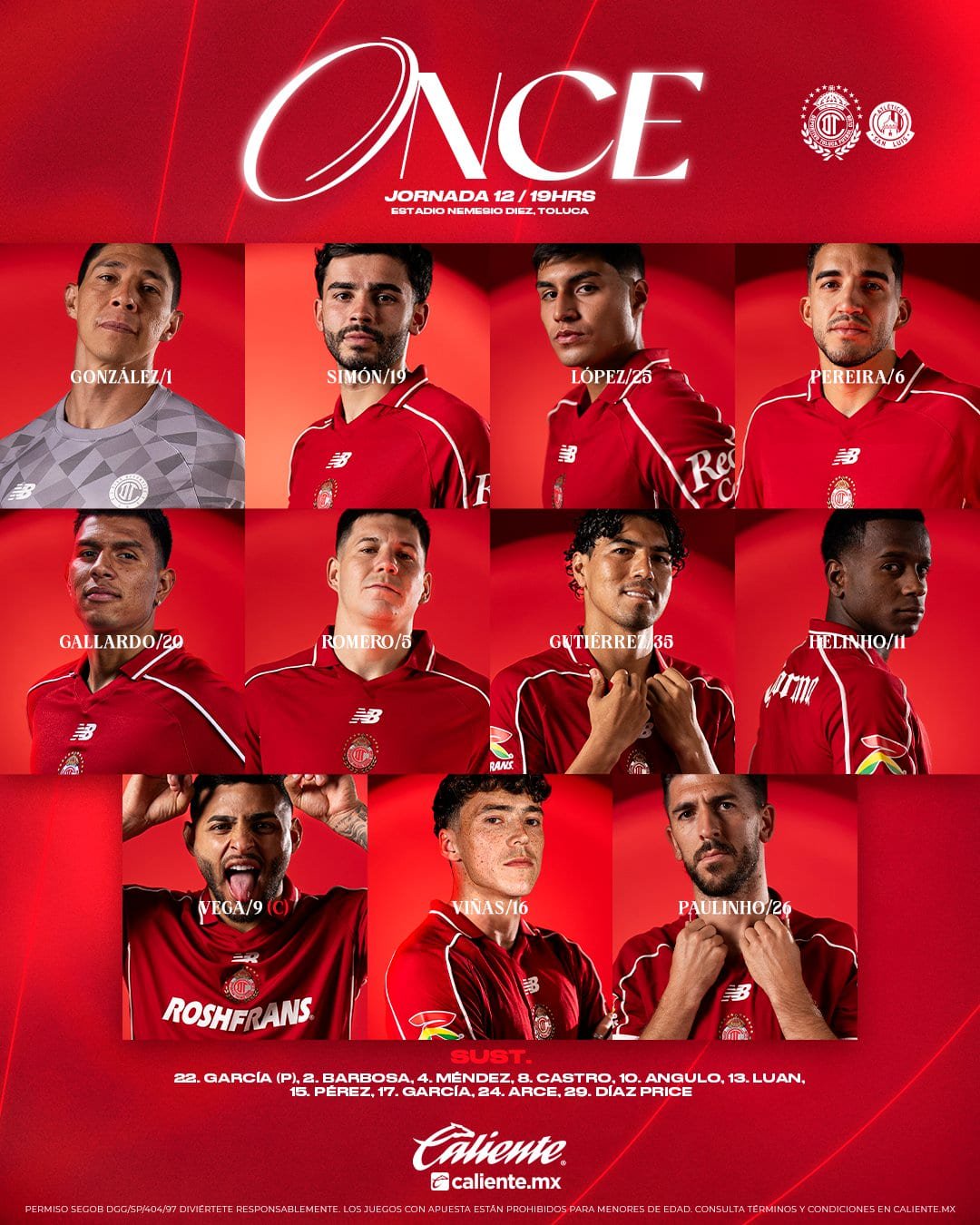 Toluca lineup