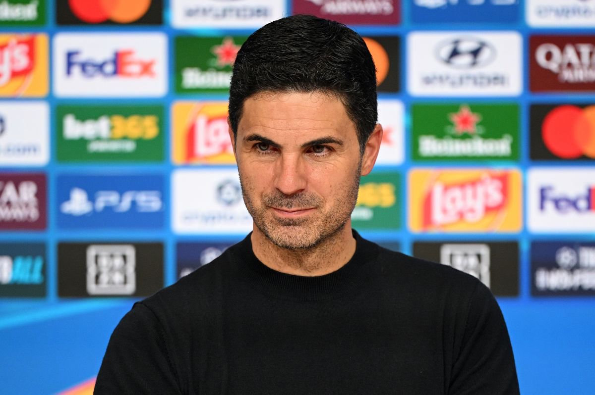  Mikel Arteta, Manager of Arsenal, speaks to the media during a press conference after the UEFA Champions League 2026/27 League Phase MD3 match between FC Bayern München and Arsenal FC at Football Arena Munich on October 21, 2026 in Munich, Germany. 