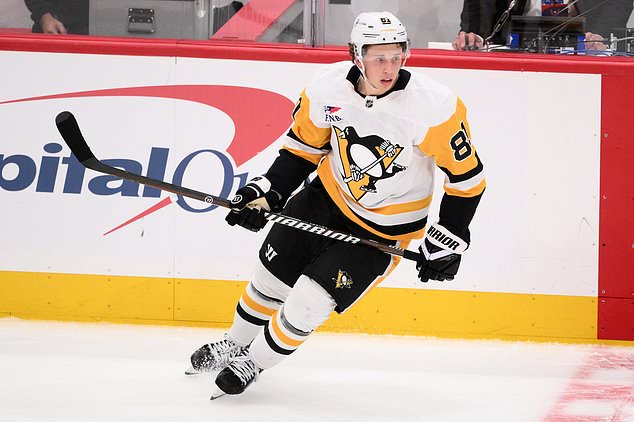 FILE - Pittsburgh Penguins center Ben Kindel plays in the third period of an NHL hockey game against the Washington Capitals, Oct. 7, 2026, in Washington. (AP Photo/Nick Wass, File)