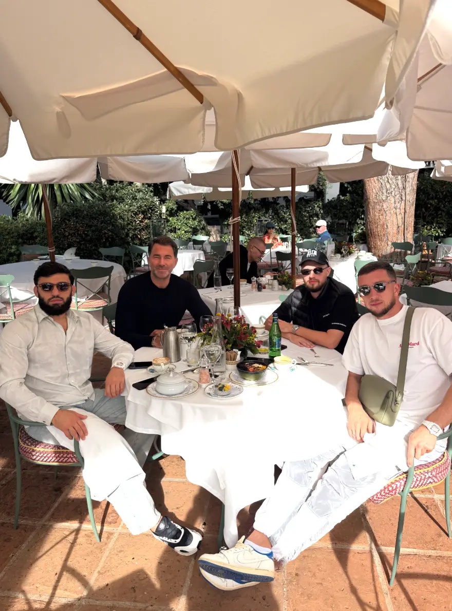Eddie Hearn shared a photo of his meeting with Tsarukyan on Instagram. (Image: EddieHearn/Instagram)
