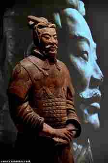 A terracotta warrior, one of thousands stationed to 'guard' the ancient tomb of Qin Shi Huang