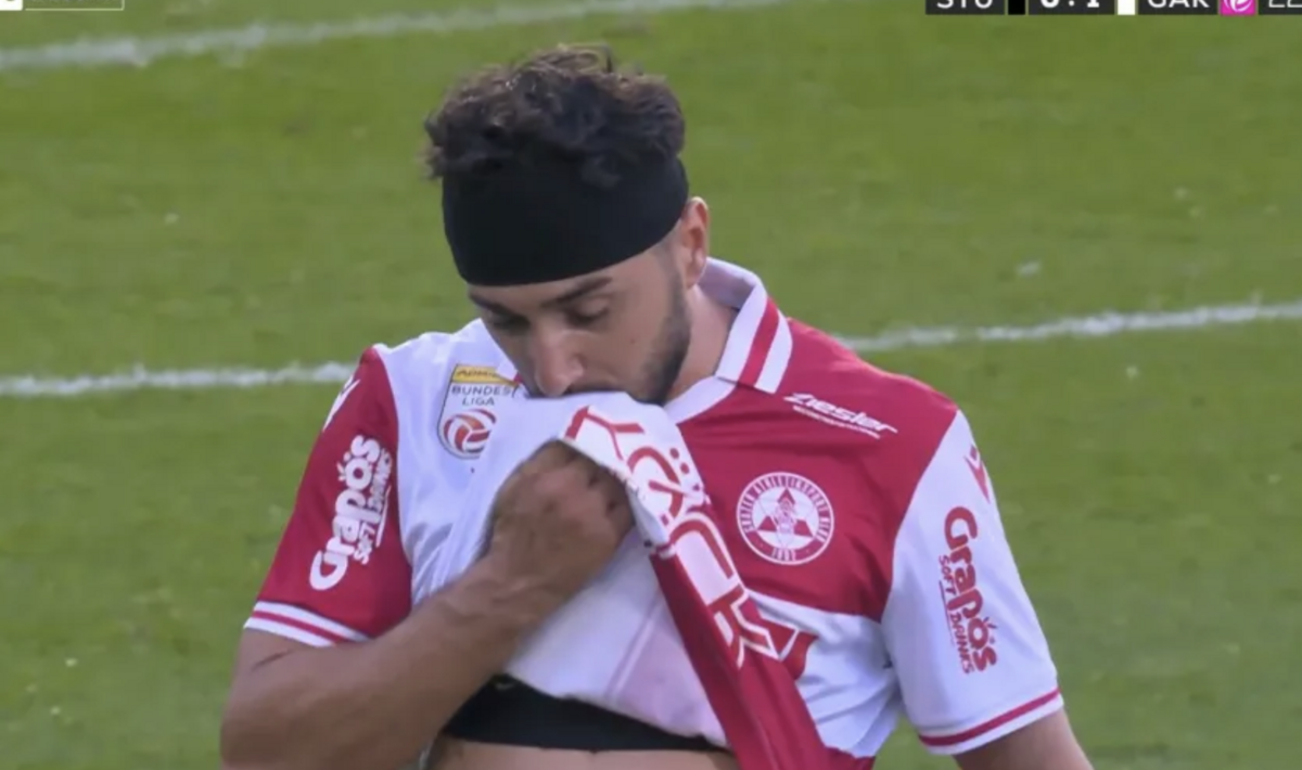 Jacob Italiano was visibly distraught after causing the sickening injury