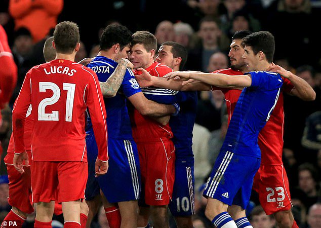 Costa took Liverpool's players in the 2015 League Cup semi-final, including Steven Gerrard