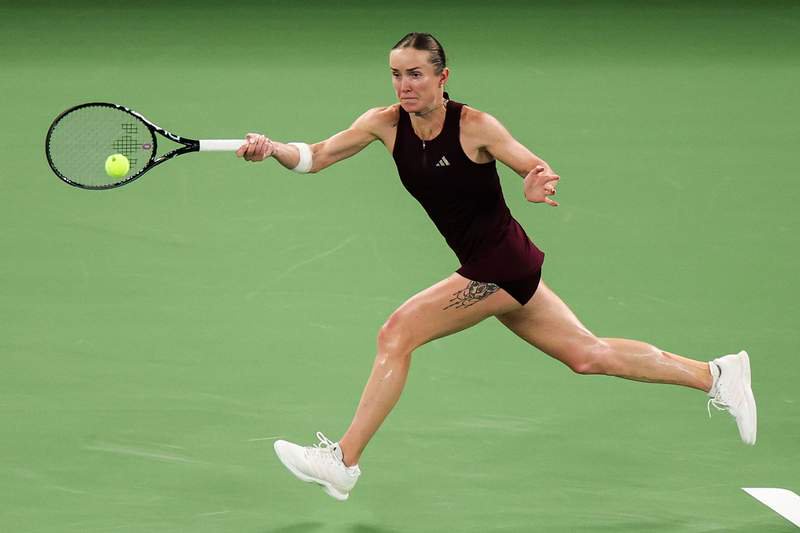 Elina Svitolina of Ukraine competes against Sonay Kartal of the United Kingdom on day five of Wuhan Open at Optics Valley International Tennis Center on October 16, 2026 in Wuhan, China. - Source: Getty