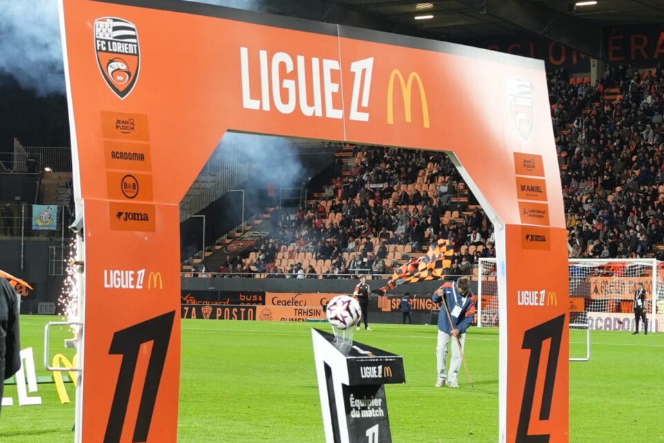 Le stade du Moustoir à Lorient (Morbihan) pour un match de Ligue 1.